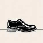 black lace-up leather shoes image